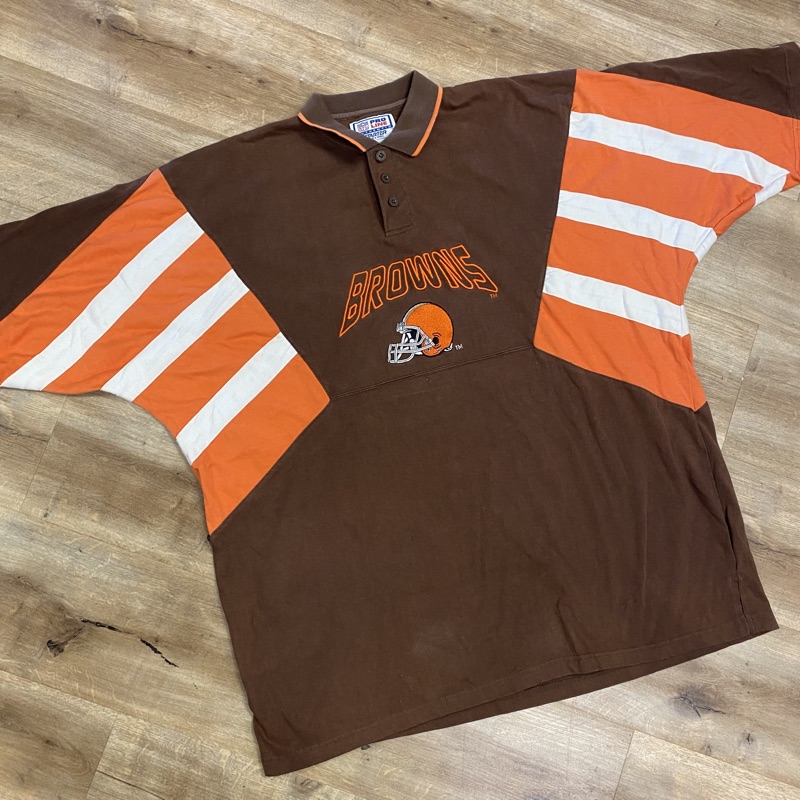 CLEVELAND BROWNS VINTAGE 90s STARTER NFL FOOTBALL POLO TSHIRT XXL