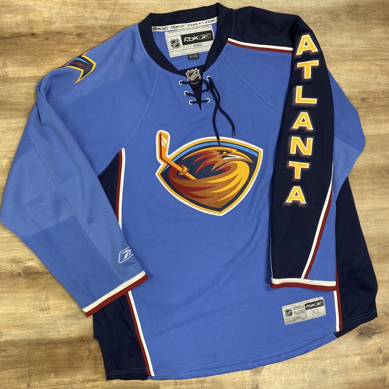 NHL Men's Atlanta Thrashers Primary Logo T-Shirt (Light Blue, XX