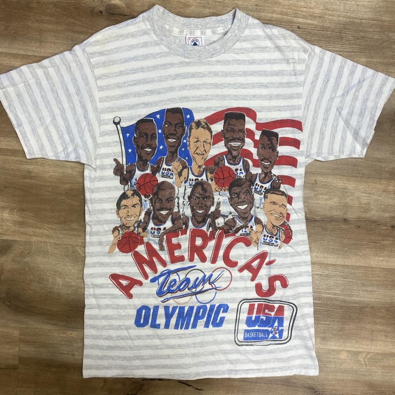 Vintage America's Team USA Dream Team Caricature T Shirt (Size L