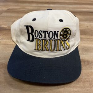 BOSTON BRUINS VINTAGE 90s TWINS NHL HOCKEY STRAPBACK HAT